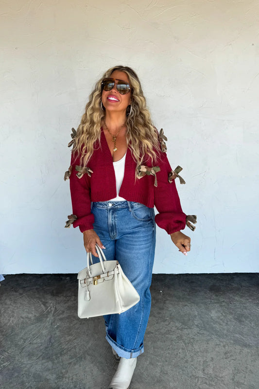 PRE-ORDER BOW KNIT CARDIGAN