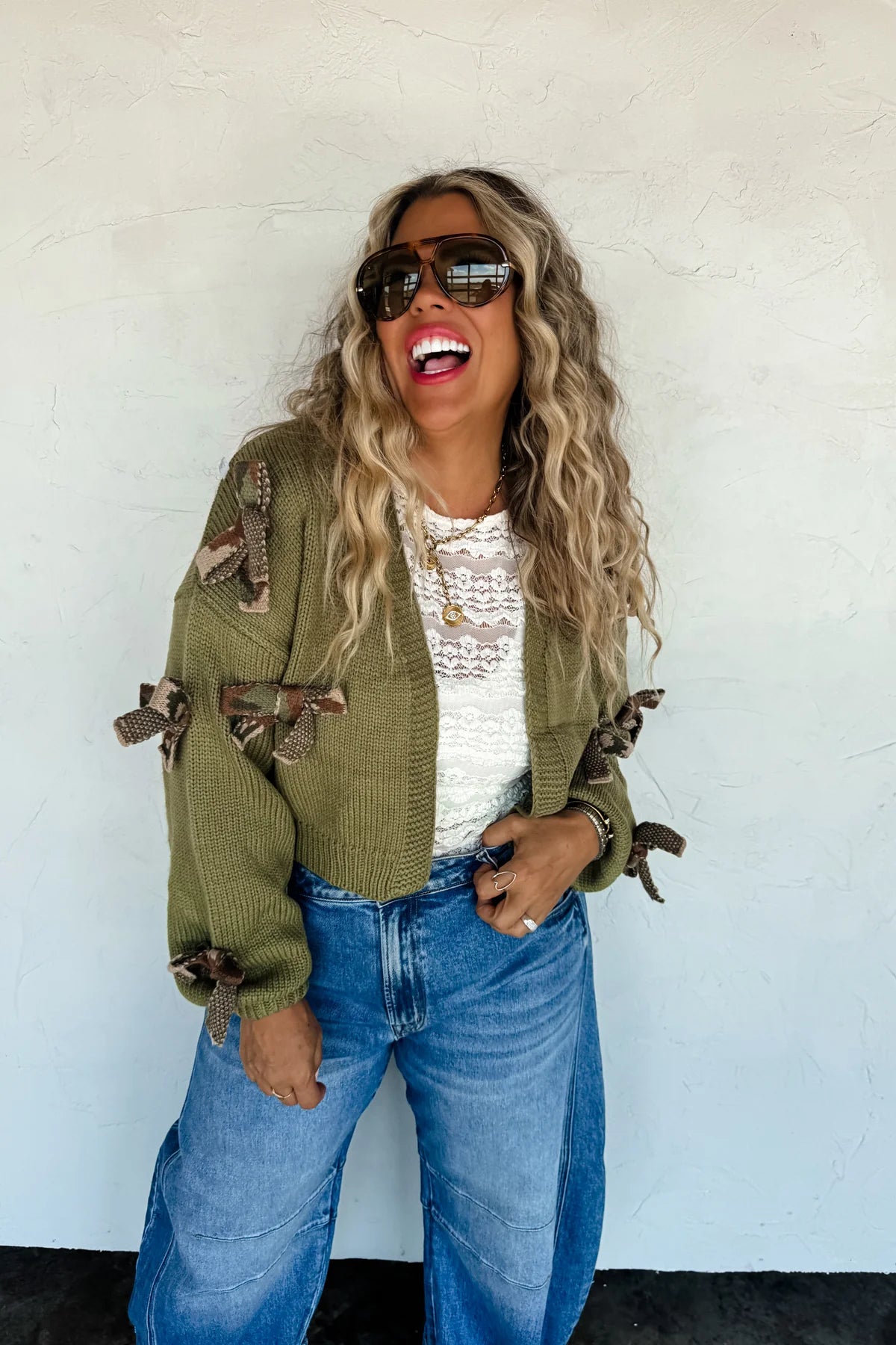 PRE-ORDER BOW KNIT CARDIGAN