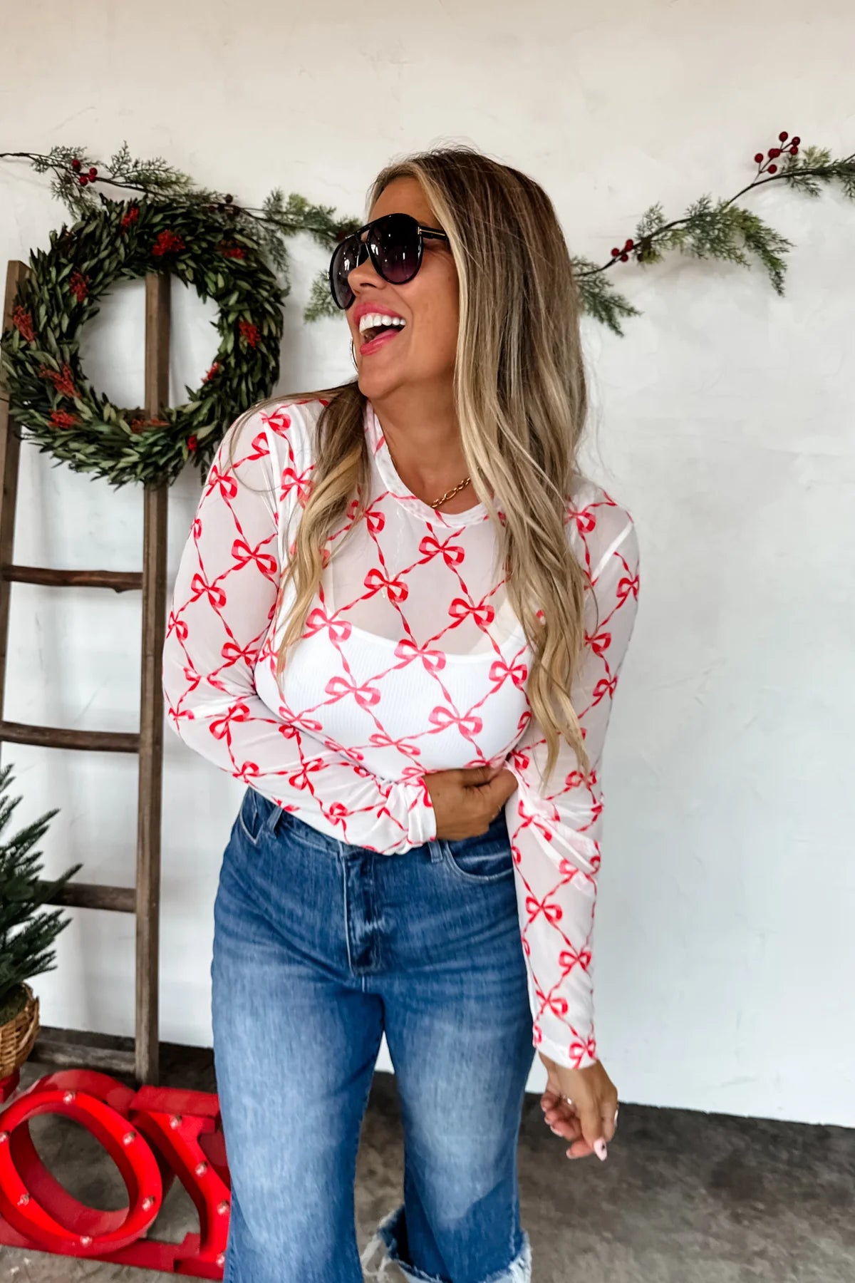 PRE-ORDER CHRISTMAS MESH TOP